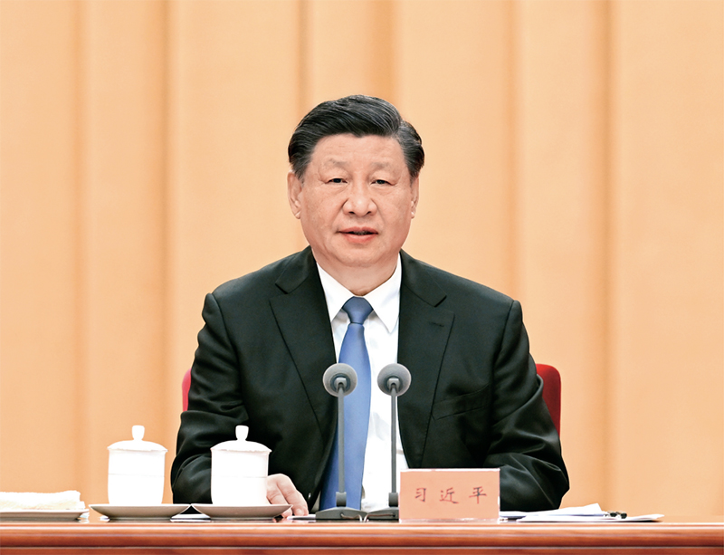 2023年1月9日，中共中央總書記、國家主席、中央軍委主席習近平在中國共產(chǎn)黨第二十屆中央紀律檢查委員會第二次全體會議上發(fā)表重要講話。 新華社記者 張領/攝